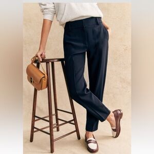 Sezane Gustavo Trousers 7/8 Length Navy, Size 38 or 6
